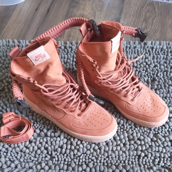 Nike Air Force Shoes - Nike Women's High-Top Sneakers - Dusty Rose Color